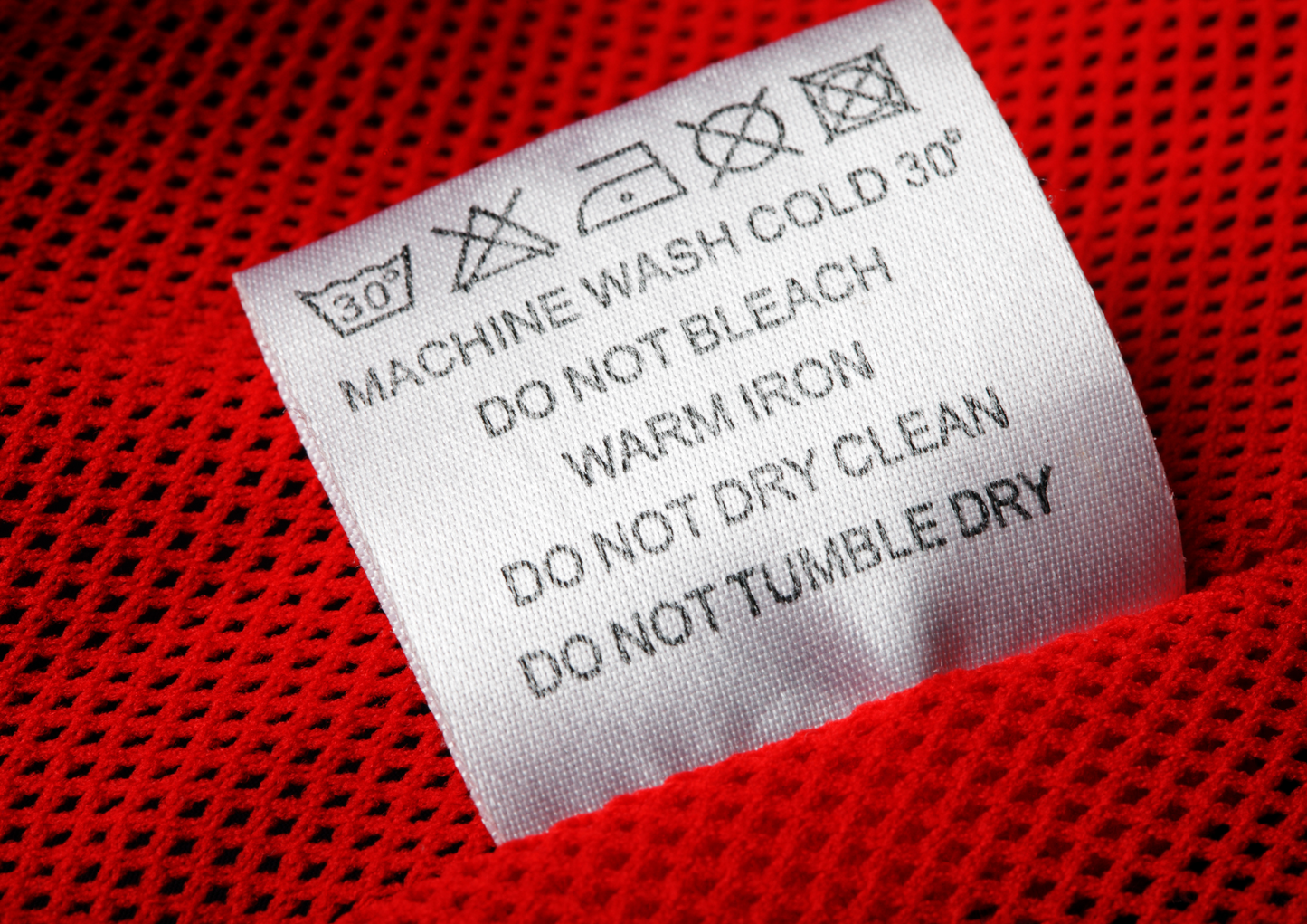 laundry care tag
