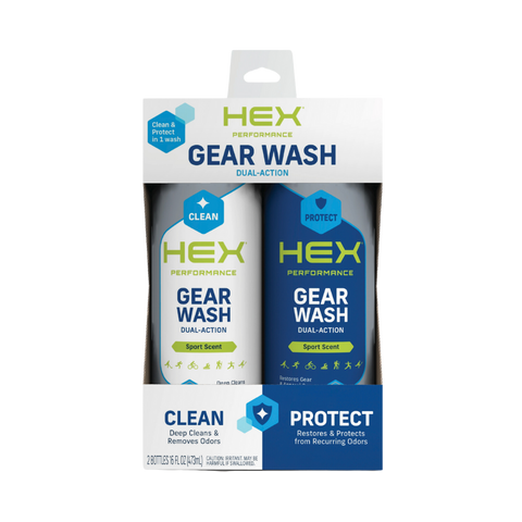 HEX Performance Dual-Action Gear Wash Kit (16oz) Sport Scent