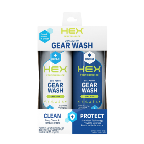HEX Performance Dual-Action Gear Wash Kit (4 Loads) Sport Scent