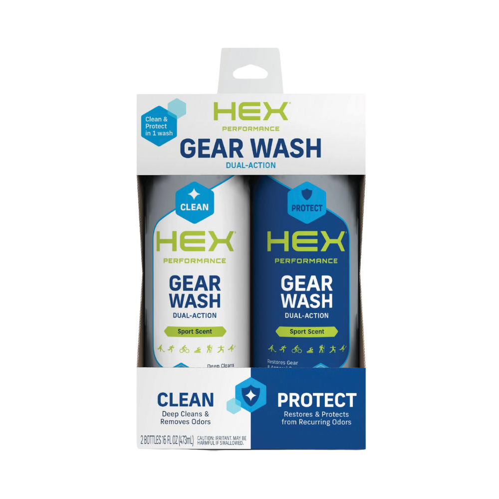 HEX Performance Dual-Action Gear Wash Kit (16 Loads) Sport Scent