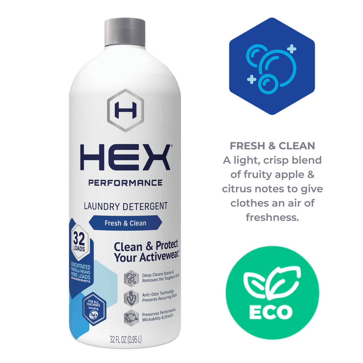HEX Laundry Detergent (32 Loads) Fresh and Clean HEX Performance®