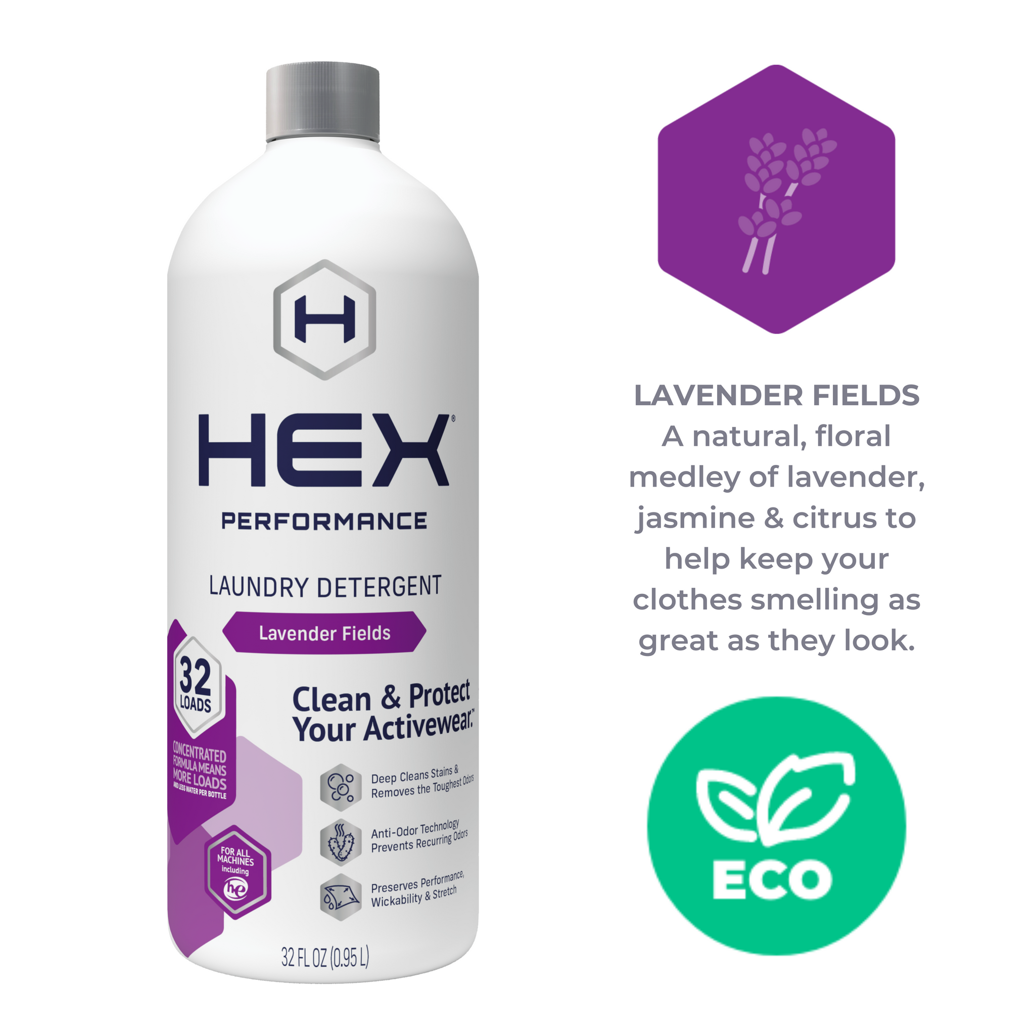 HEX Laundry Detergent 32 Loads Lavender Fields HEX Performance