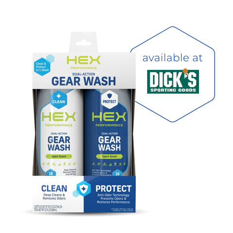 HEX Performance Dual-Action Gear Wash Kit (16 Loads) Sport Scent